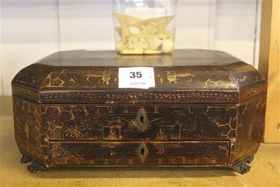 Chinese export lacquer work box(-)